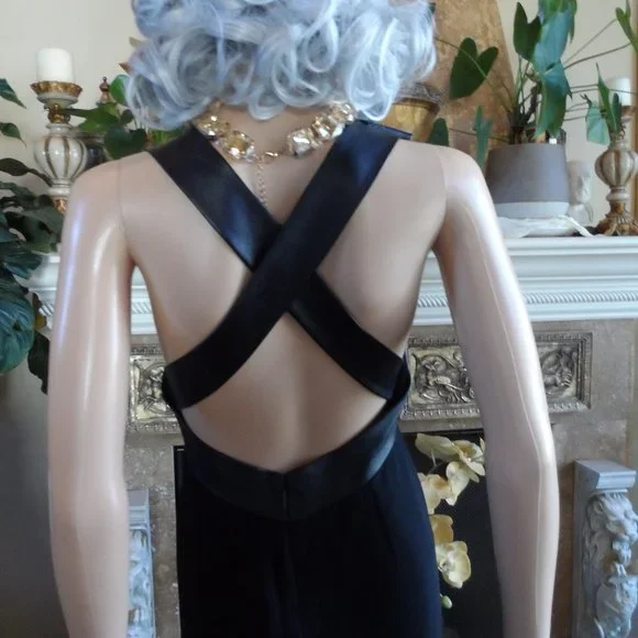 Gucci Black 100% Silk Dress with Lamb Leather Trim Size IT 42 - US 6 - Picture 8 of 16